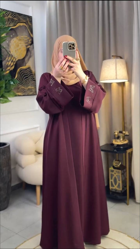 Abaya Deux Pièces Élégante avec Broderies