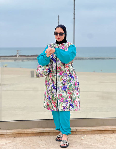 Burkini Grande Taille Imprimé Tropical – Du XL au 6XL