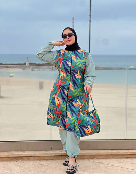 Burkini Grande Taille Imprimé Tropical – Du XL au 6XL