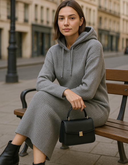 Robe Longue à Capuche – Élégance et Confort Urbain