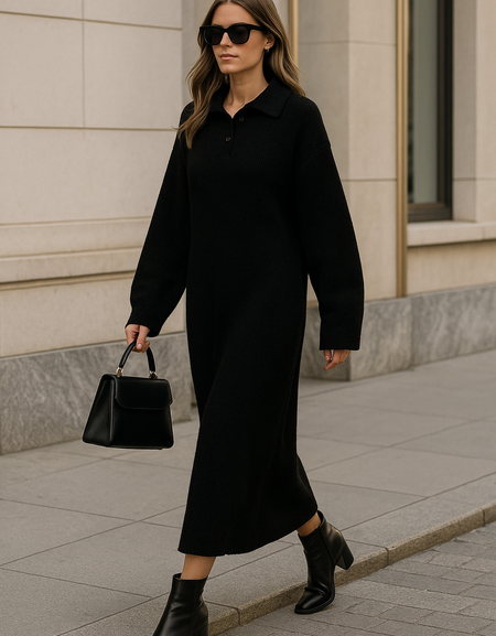 Robe longue en maille chic – Confort & Élégance intemporelle