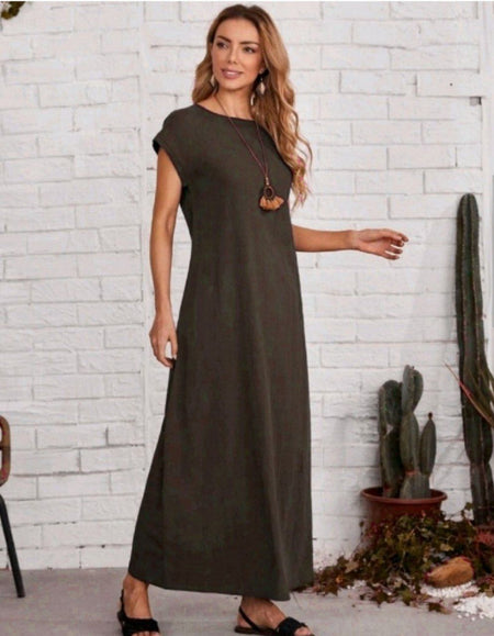 Robe Longue À Manches Chauve-souris Pour Femmes ref 991