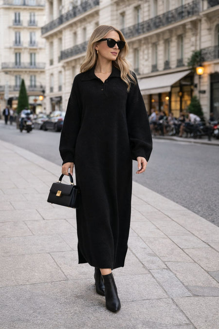 Robe Longue en Laine Douce – Confort et Élégance