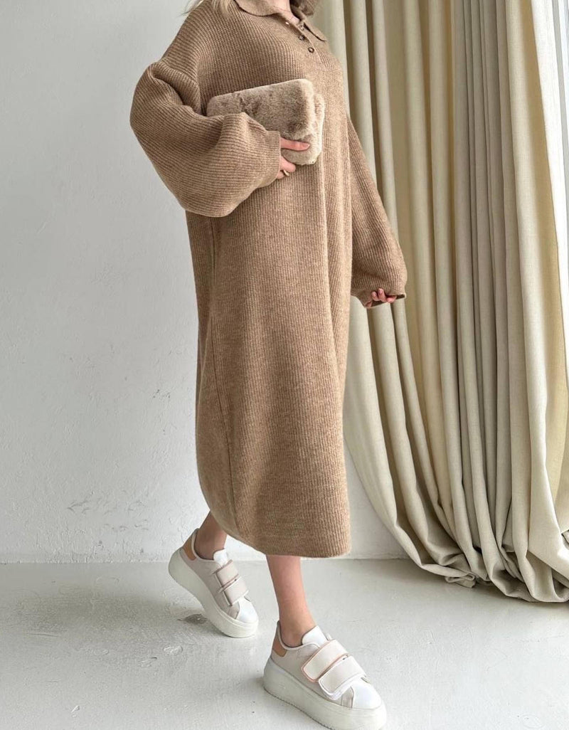 La robe tricotée longue : Confort et Style