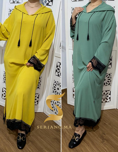 djellaba femme avec dentelle