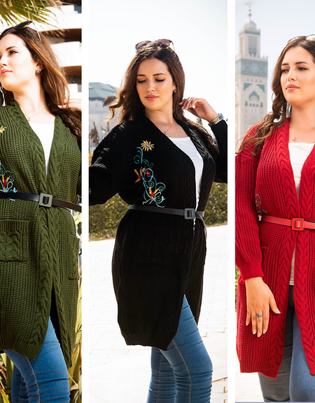 cardigan oversize femme AVEC CIENTURE