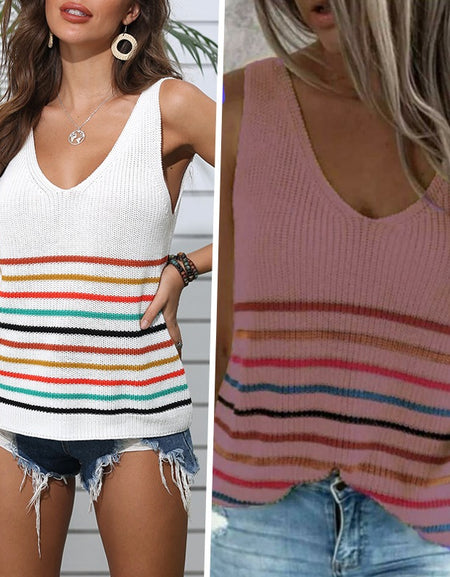 T-shirt tricoté sans manches pour femmes PACK 2 T-shirt