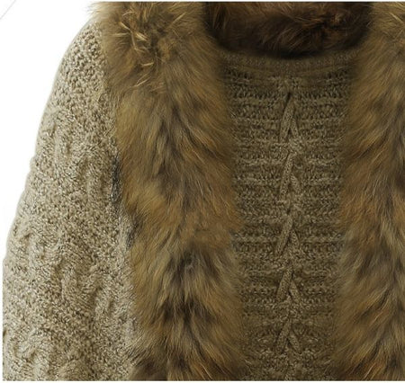 Gilet Oversize pour Femme avec Bordure Fourrure