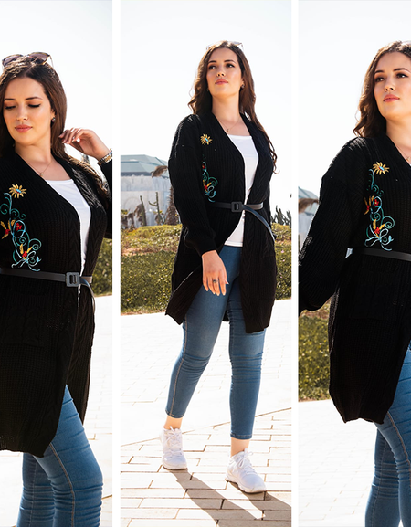 cardigan oversize femme AVEC CIENTURE