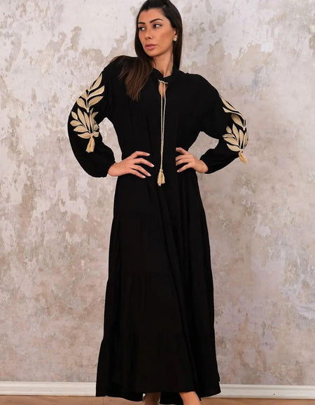 Robe longue à motifs élégants