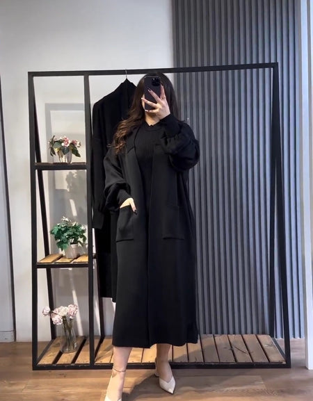 Ensemble Robe Longue et Cardigan Tricoté