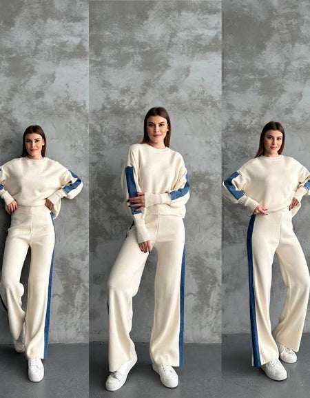 Ensemble en Maille avec Détail Effet Jean