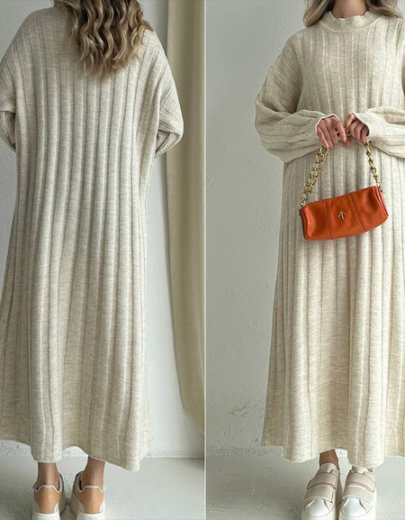 Un Hiver Chaleureux : La Robe Longue en Tricot