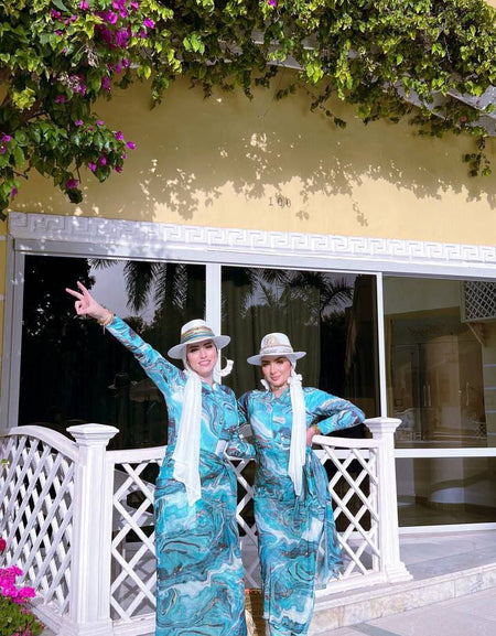 Burkini Élégance Océan - Motif Marbré