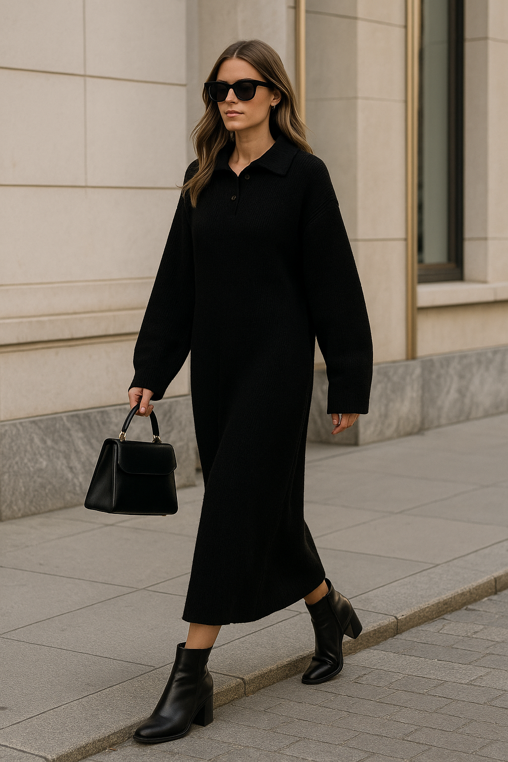 Robe longue en maille chic – Confort & Élégance intemporelle