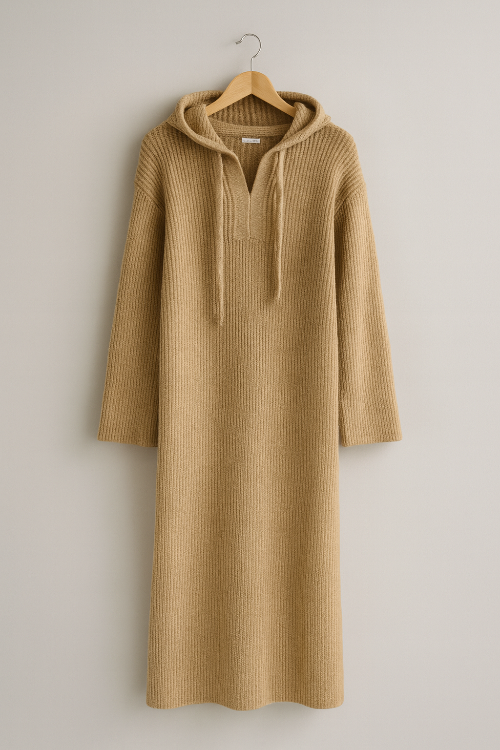 Robe Pull Longue Noire à Capuche – Élégance et Confort Urbain