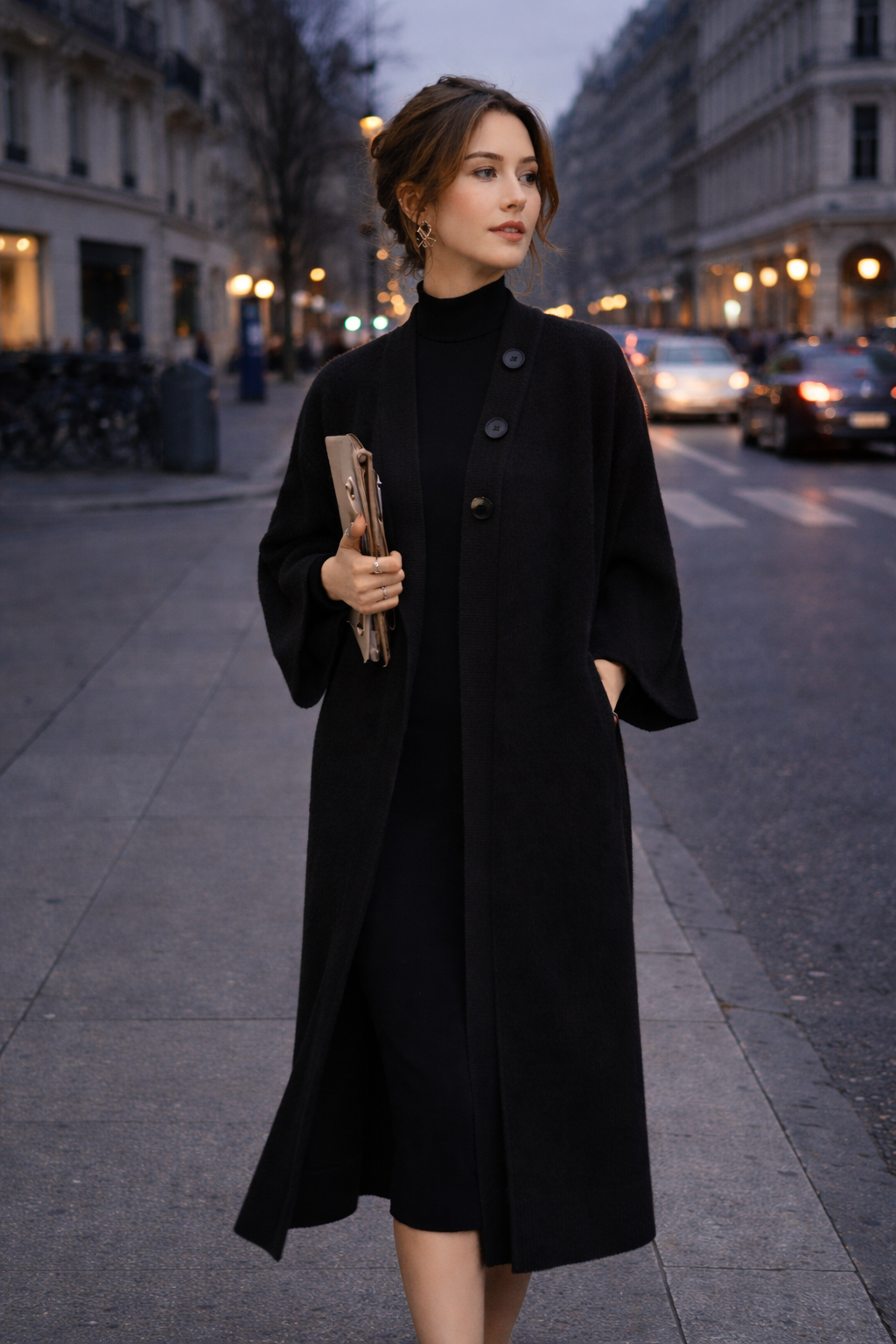 Cardigan Laine Style Manteau – Long, Chic et Élégant Femme