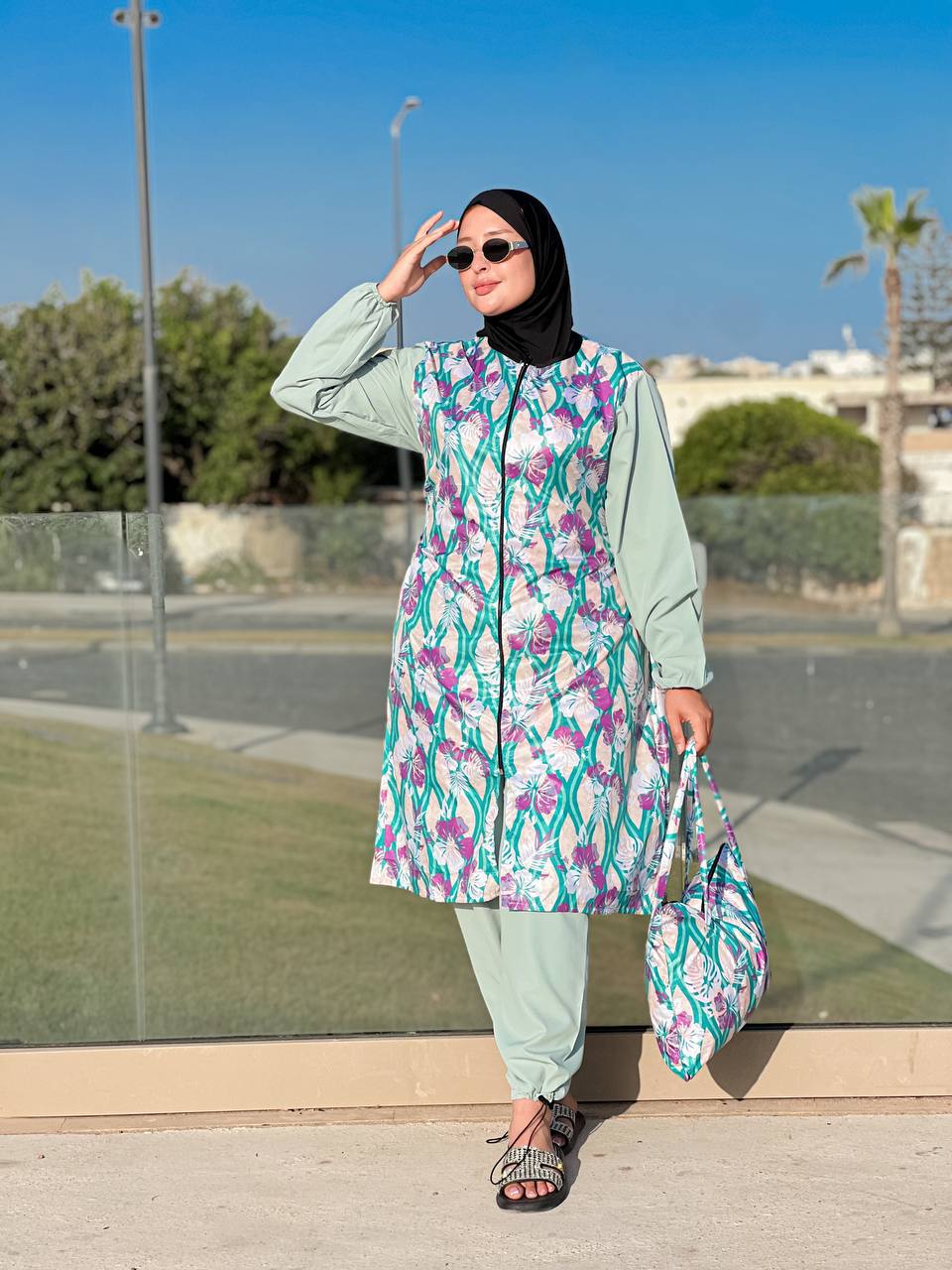 Burkini Grande Taille Imprimé Tropical – Du XL au 6XL