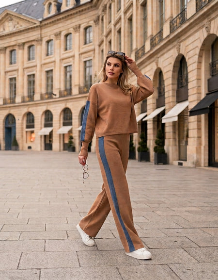 Ensemble en Maille avec Détail Effet Jean