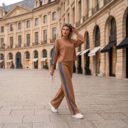 Ensemble en Maille avec Détail Effet Jean