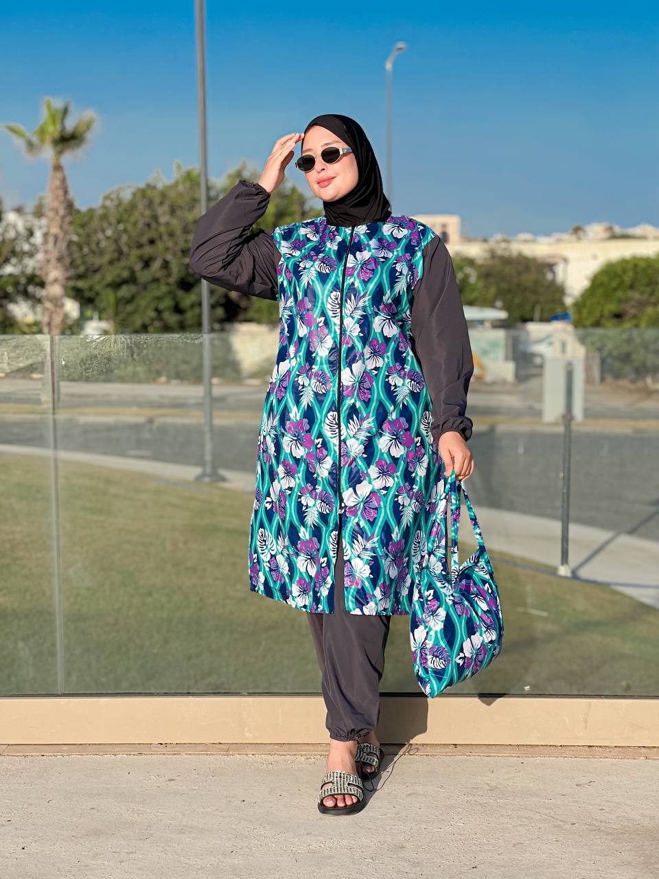 Burkini Grande Taille Imprimé Tropical – Du XL au 6XL
