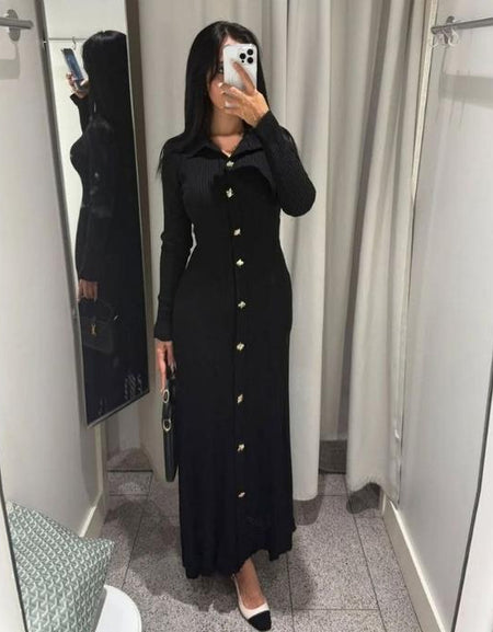 Robe Tricot Chic avec Détails Boutons