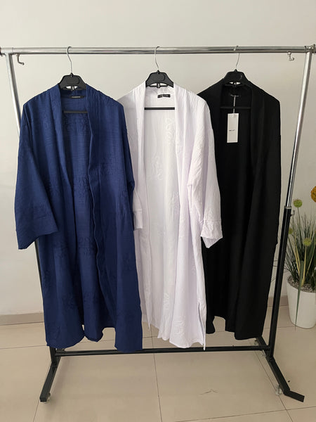 Kimono Long Femme à Motifs Brodés – Tissu Léger et Élégant