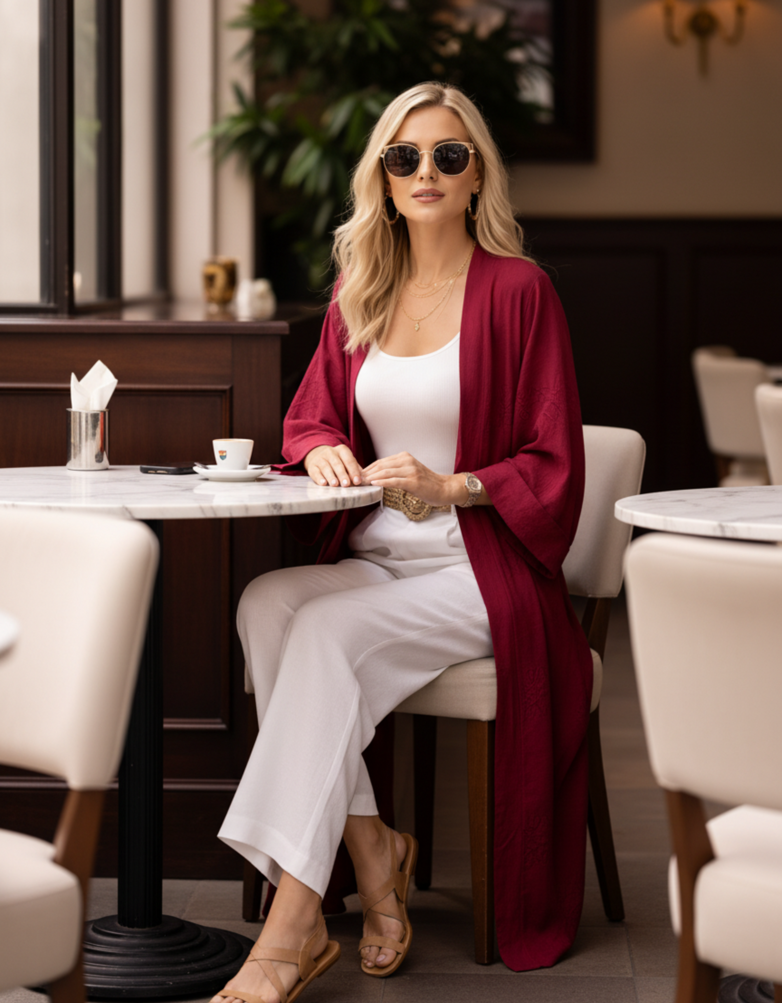 Kimono Bordeaux Élégance Luxe