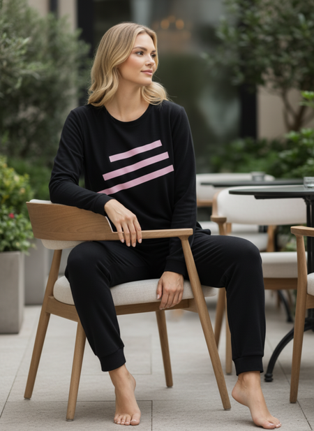 Ensemble Femme 2 Pièces Noir Élégant – Style Minimaliste & Confort Premium