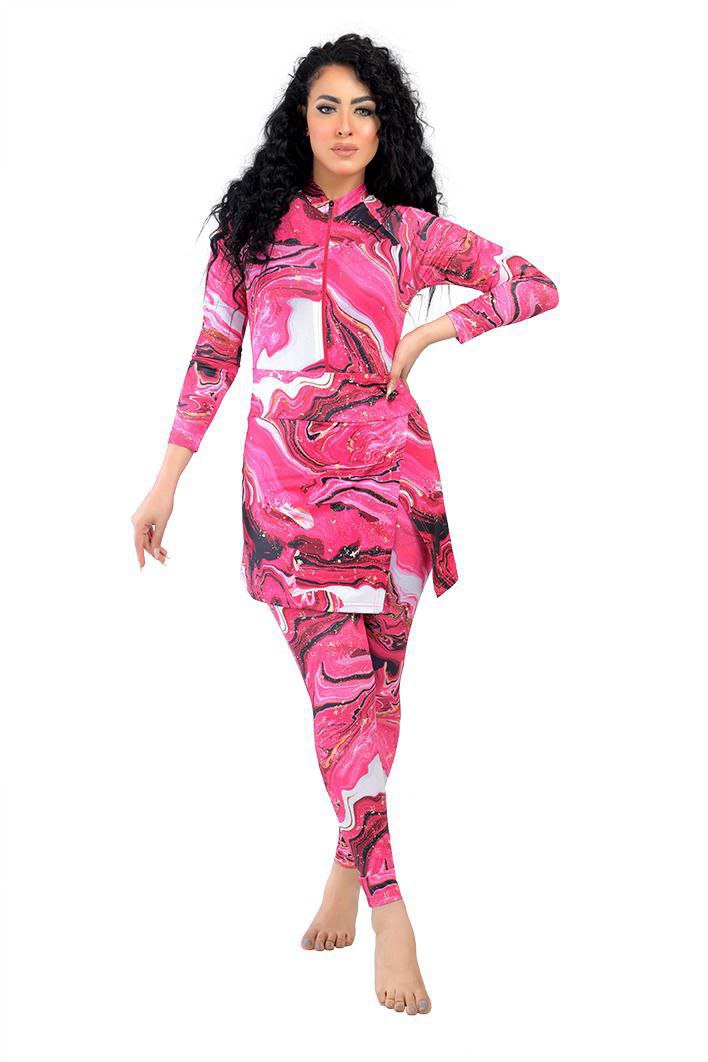 Burkini Élégance Océan - Motif Marbré