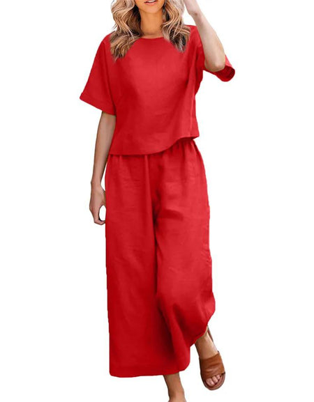 Chemise à col rond et pantalon pour femme reff 2060