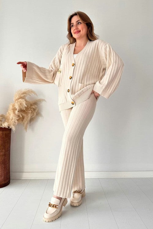 Ensemble Tricoté Femme TOMEEK - Pull Et Pantalon Large - Tenue Décontractée Chic Pour La Maison, Loisirs, Hiver
