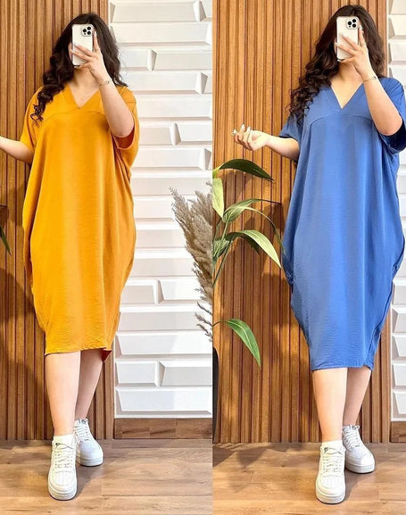 Robe Mi-longue en Tissu Léger