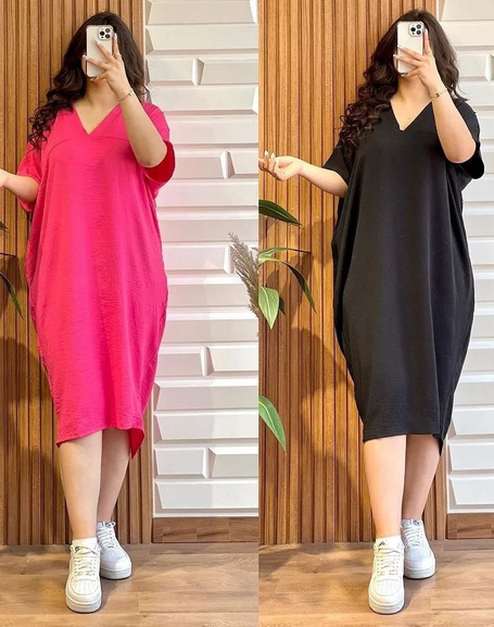 Robe Mi-longue en Tissu Léger