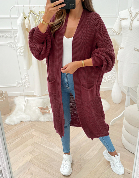 Cardigan long tricoté femme Maroc Bourdeau 