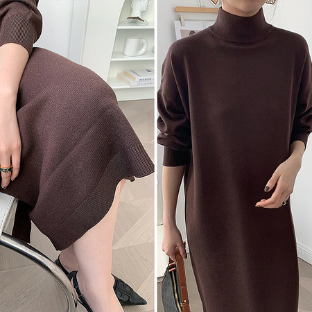 Robe longue tricotée