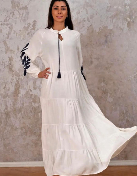 Robe longue à motifs élégants