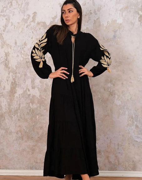 Robe longue à motifs élégants